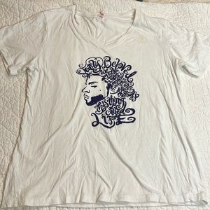 Prince V-neck Women’s White & Purple Short sleeve T-shirt - Medium